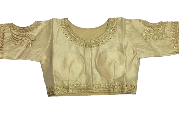 Raw Silk Gold Designer Blouse 113
